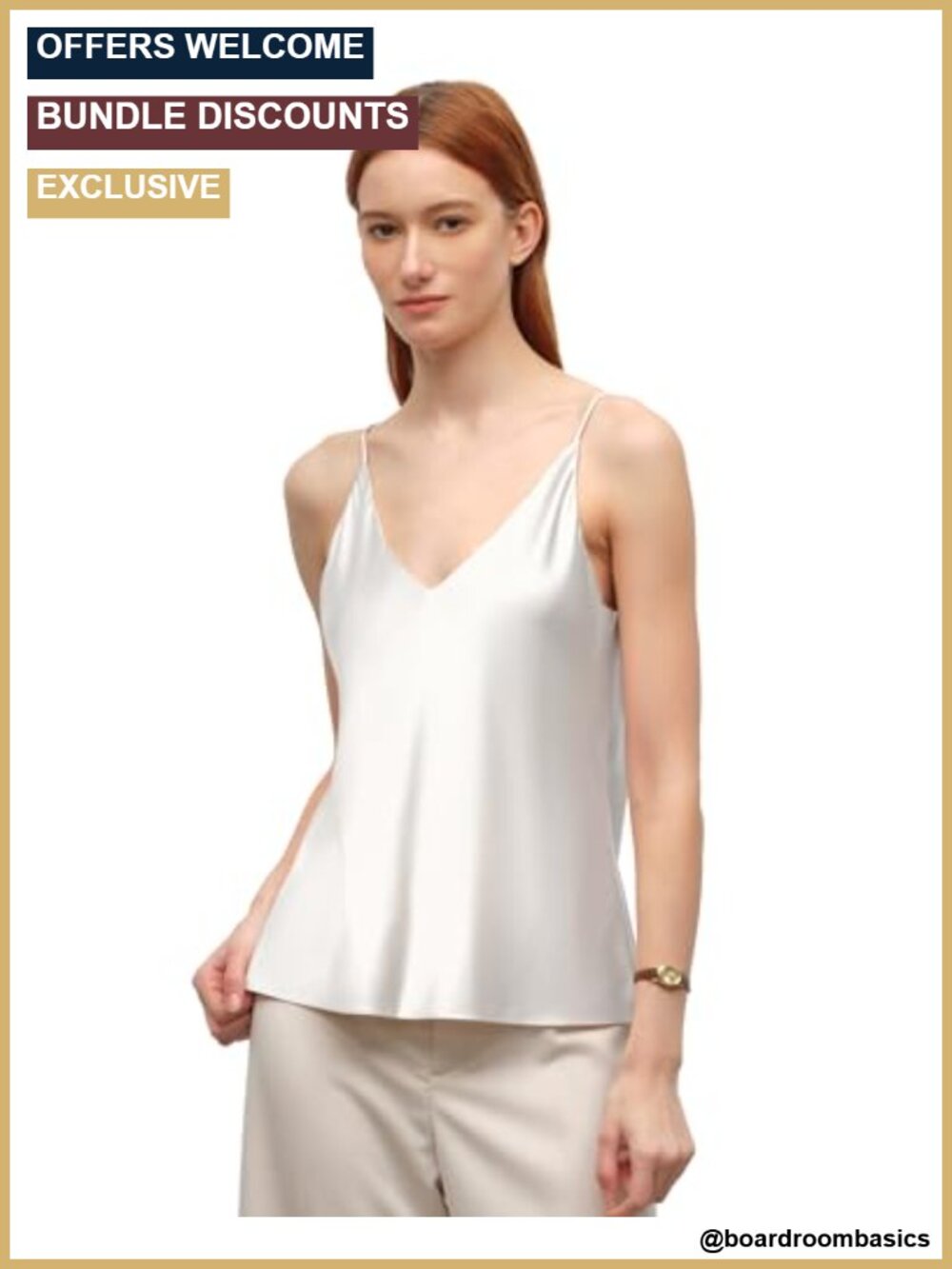 Mulberry Silk Camisole V-Neck Loose Fit Sleeveless Top Loungewear